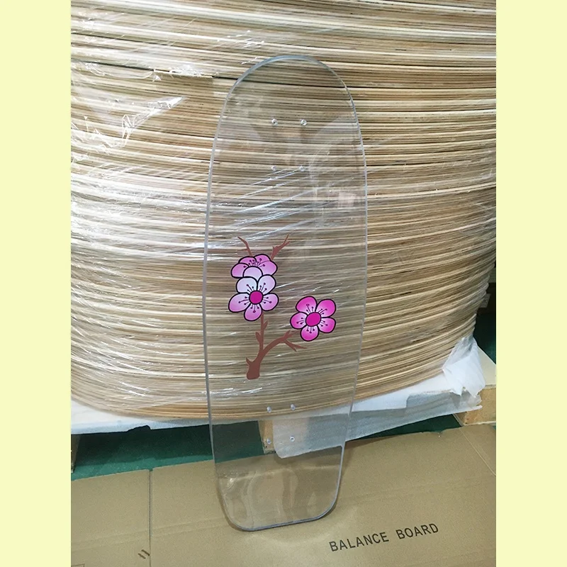 Professional customized transparent skateboard transparent explosion-proof material land surfboard rebound good quality
