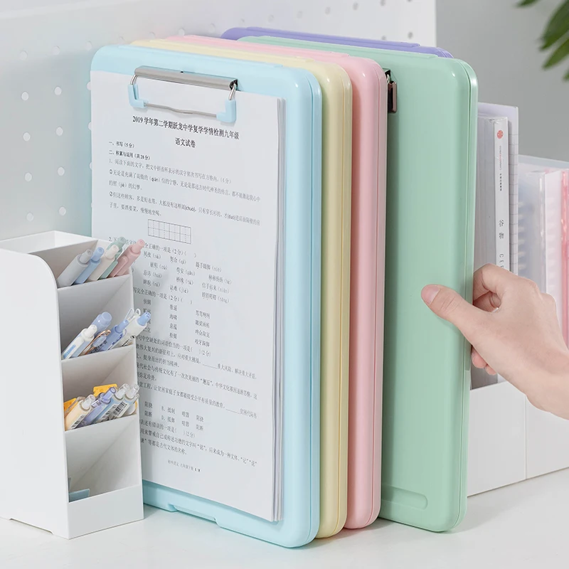 Customization Plastic Storage Clipboard A4 Color File Folder Document Box Filing Organizer Products