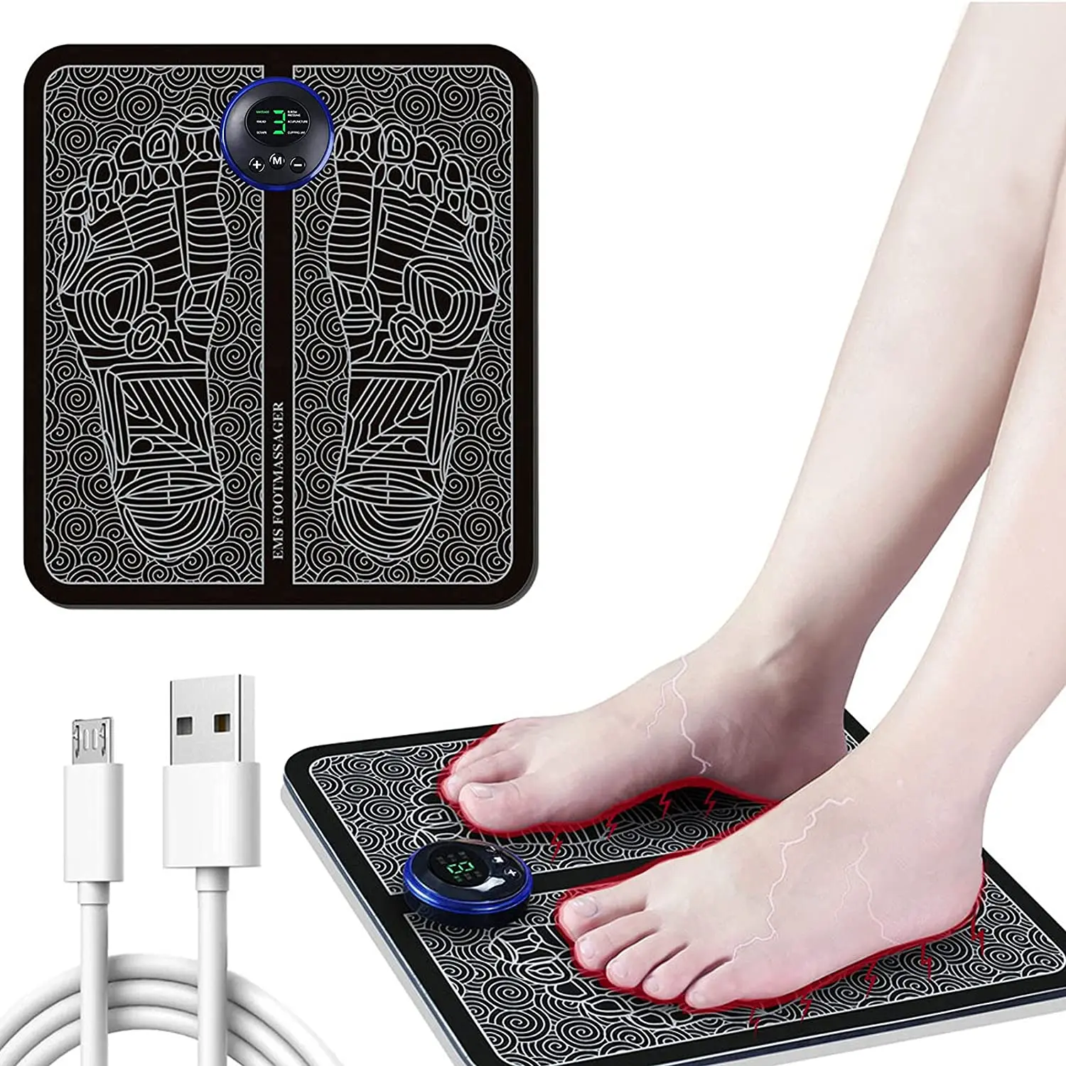 Foot Massage Mat Factory Hot Wholesale Electric Ems Therapy Pain Relax Massage Pad for Home Use Feet Spa Massager