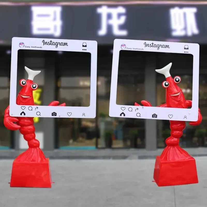 Hot Sale Animal Figure Resin Lobster Crab Statue Seafood Restaurant Greeting Outdoor Decoration