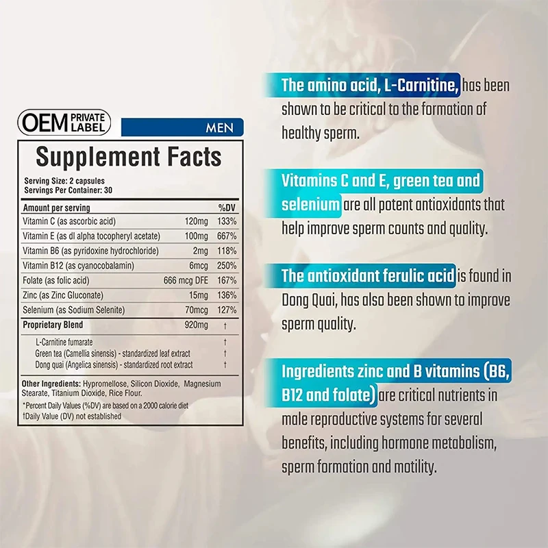 Male Fertility Supplement, Vitamin Blend Pills Male Count Booster Supplements, Increase Conception Fertility Supplements for men