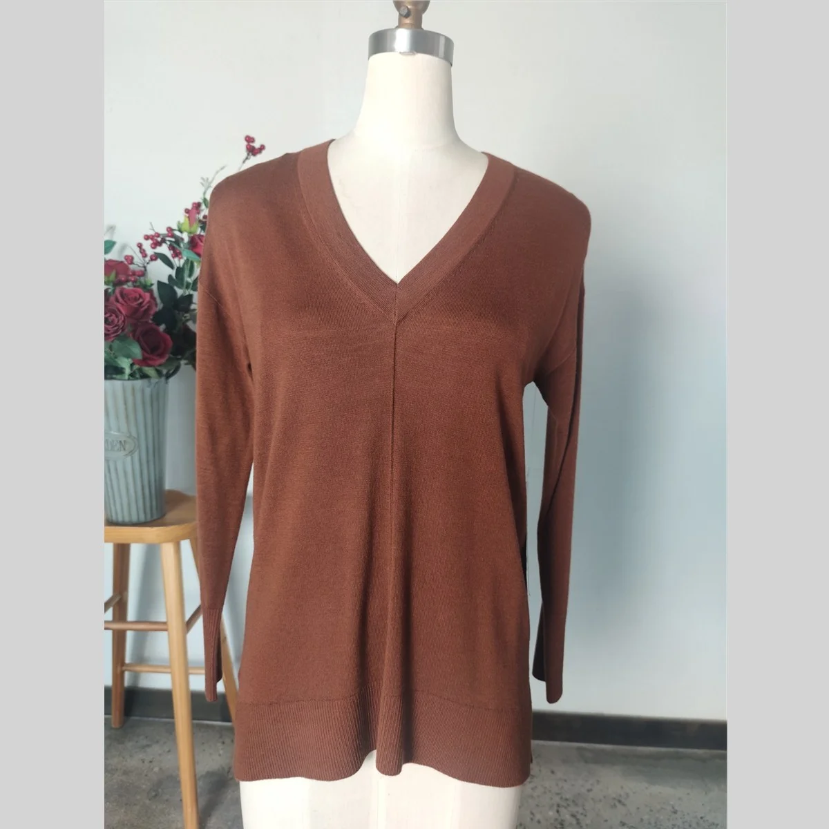 WOMEN V NK KNITWEAR PULLOVER