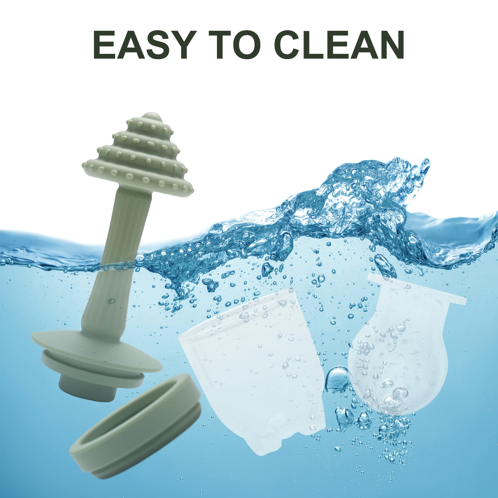 Silicone Baby Fruit Teats with Silicone Teat in 3 Sizes, Baby Fruit Dummy Toy for Fruit, Vegetables, Porridge, B