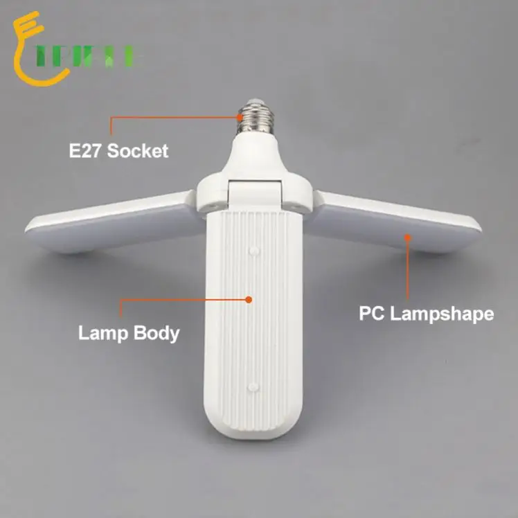 
Super Bright Lamp 36W 45W 110V 220V E26 E27 Foldable Led Trefoil Light Bulb 