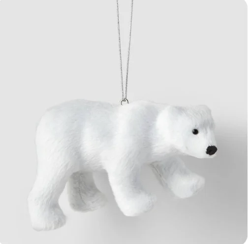 10cm Artificial Christmas Polar Bear Pendant Plush Toy Gifts for Kids DIY Christmas Tree Decoration Ornament 2024