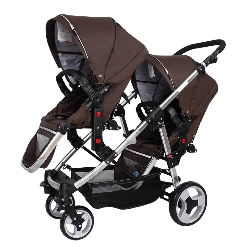 High Quality Fashionable Luxury Twins Baby Carriage Trolley Foldable Lightweight Pram Twin Baby Strollers