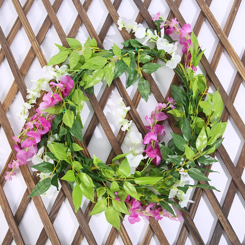 Wisteria flower fake flower vine winding ceiling living room interior wedding decoration plastic flower string vines