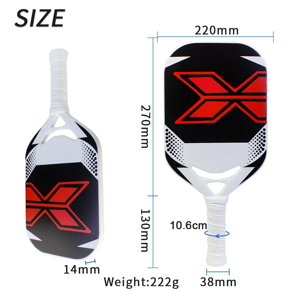 High Quality Integrated Molding Carbon Fiber Pickleball Paddle Thermoformed Pickle Ball Racquet Friction Surface
