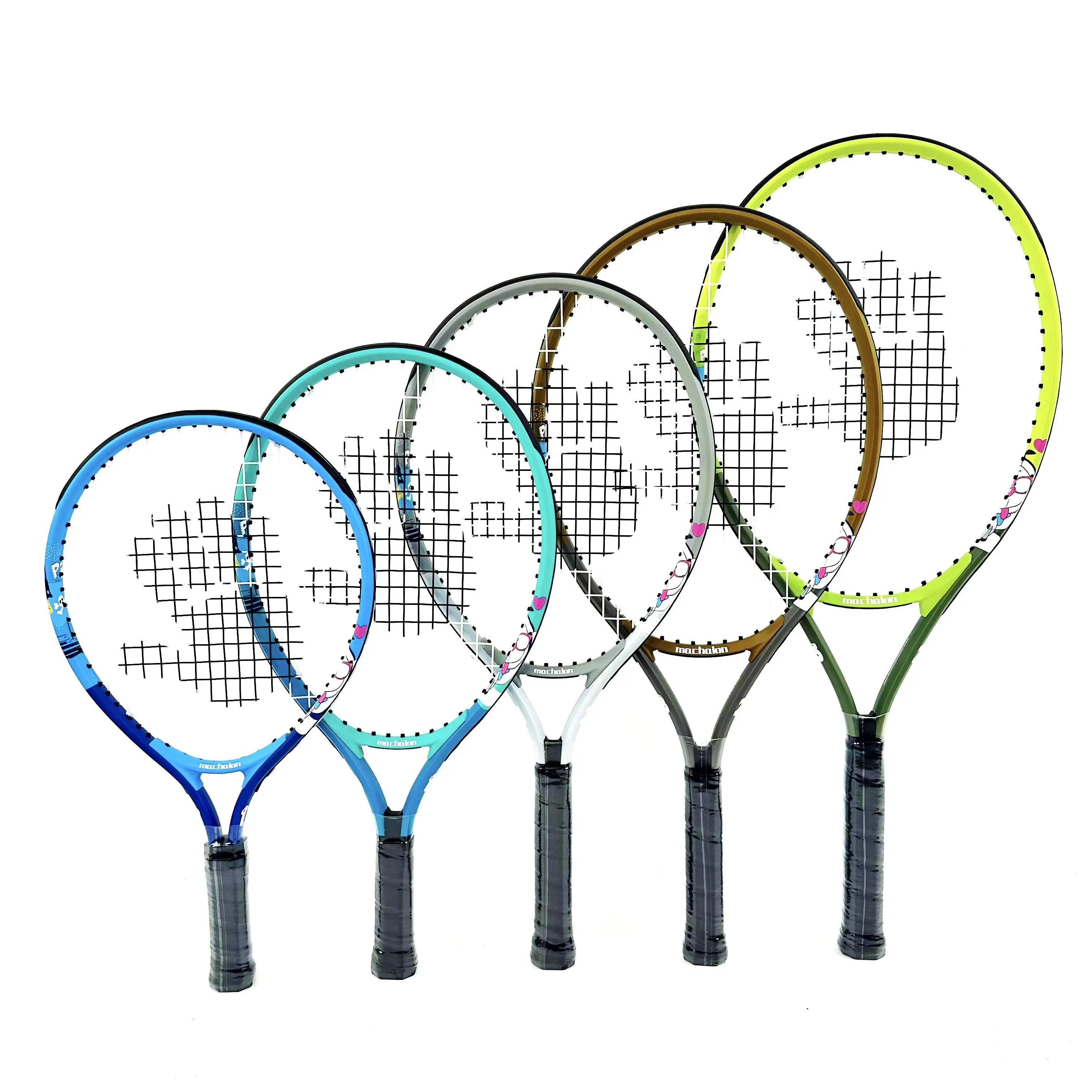 Wholesale professional aluminum tennis racquet kids training tennis rackets junior tennis racket for kids 17 19 21 23 25inch