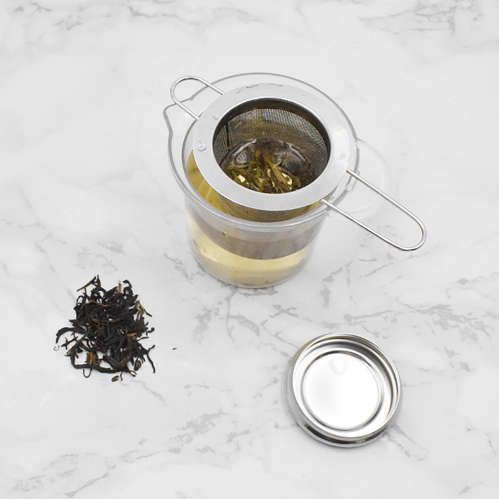 Barrel Type Stainless Steel Tea Filter Tea Strainer With Foldable Hook Handle