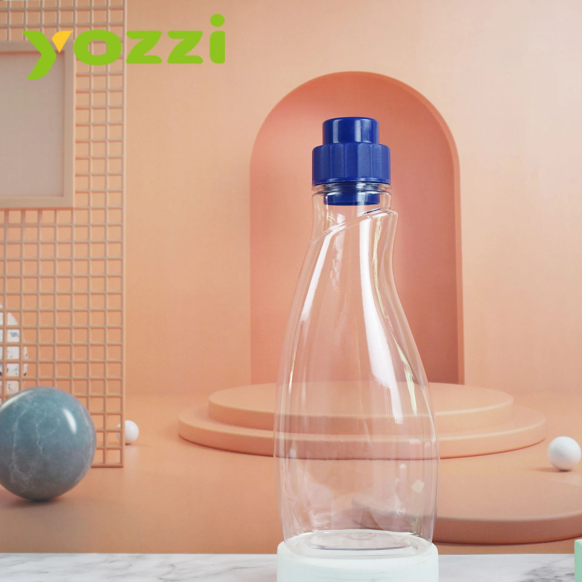 Wholesale PET Plastic 800ml Bleach plastic fabric softener empty transparent laundry detergent liquid bottle laundry detergent