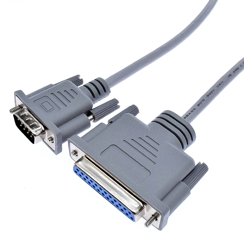 DB25 female to DB9 male Serial RS232 Null Modem Cable
