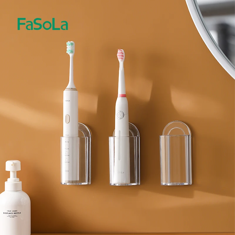 Plastic Electric Toothbrush Holder Self-adhesive Wall-Mounted Toothbrush Hanger Storage Toothbrush Holder Storage Rack
