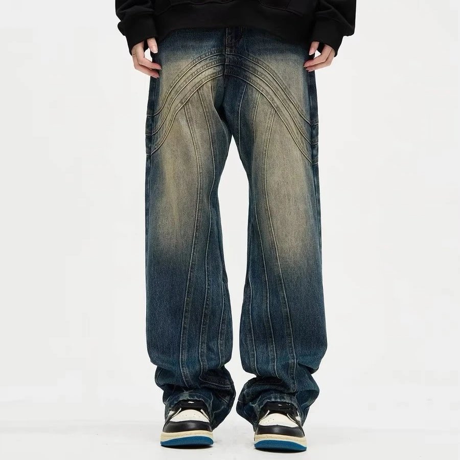 AIPA Custom All-match Casual Men Jeans Pants High Quality Zipped Men Denim Jeans Plus Size Light Blue Jeans Men