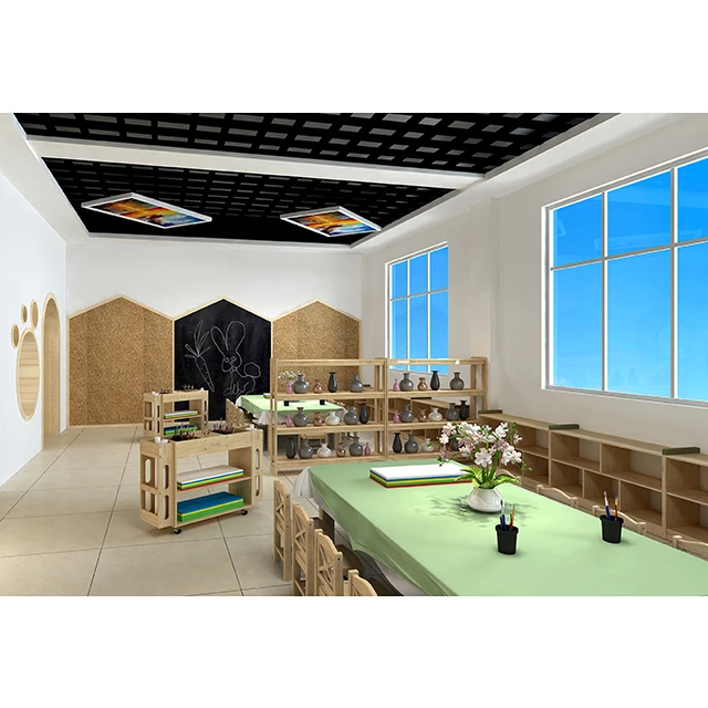 COWBOY Play Area Design Solid Wood Furniture Montessori Preschool Drawing Table Kindergarten Classroom Supplies