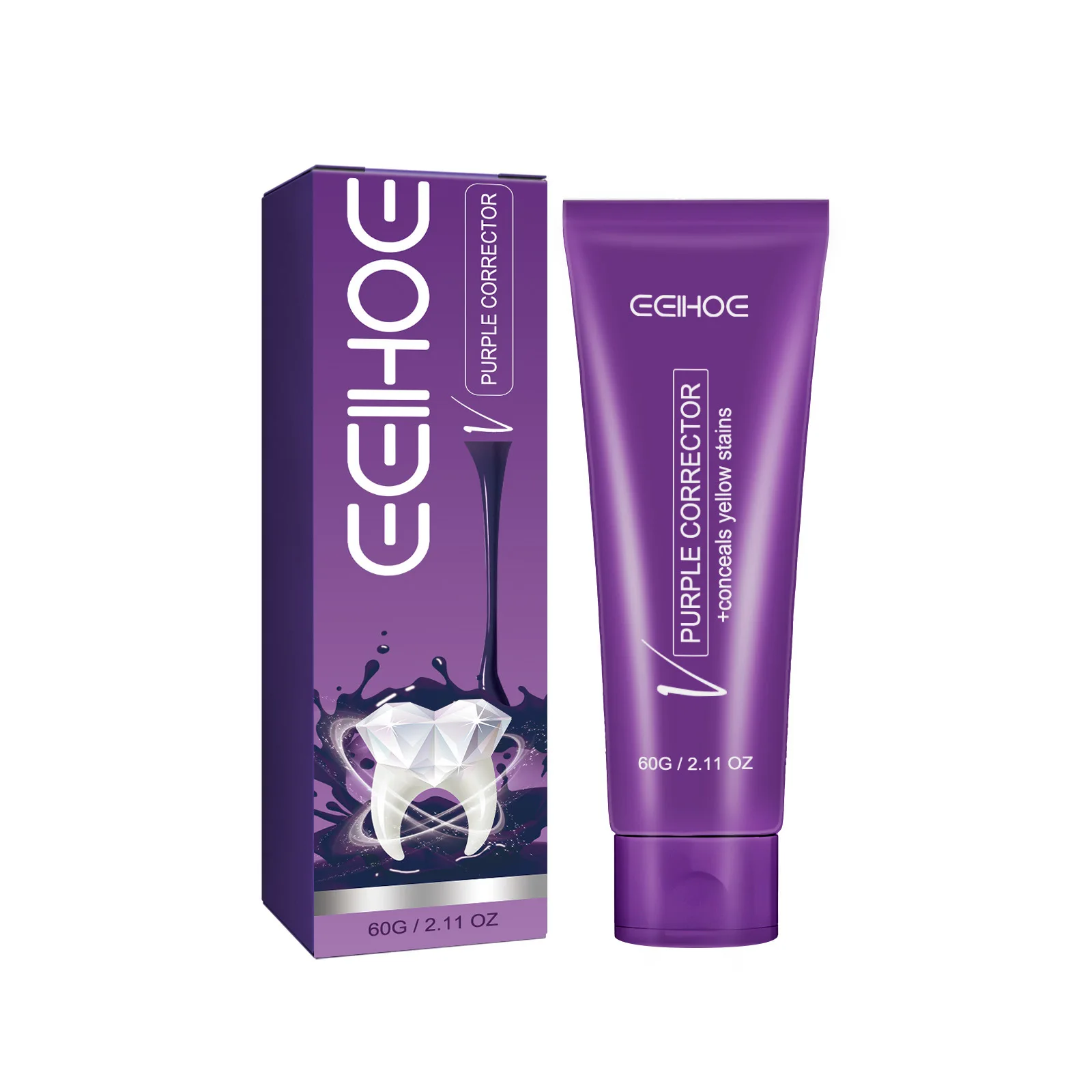 V34 Purple toothpaste teeth whitening 60g white teeth v34 colour corrector teeth whitening toothpaste at home