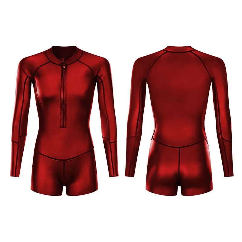 Wholesale Customise Long Sleeve Shorts Neoprene Front Zipper Waterproof 2Mm Dive Suit For Women