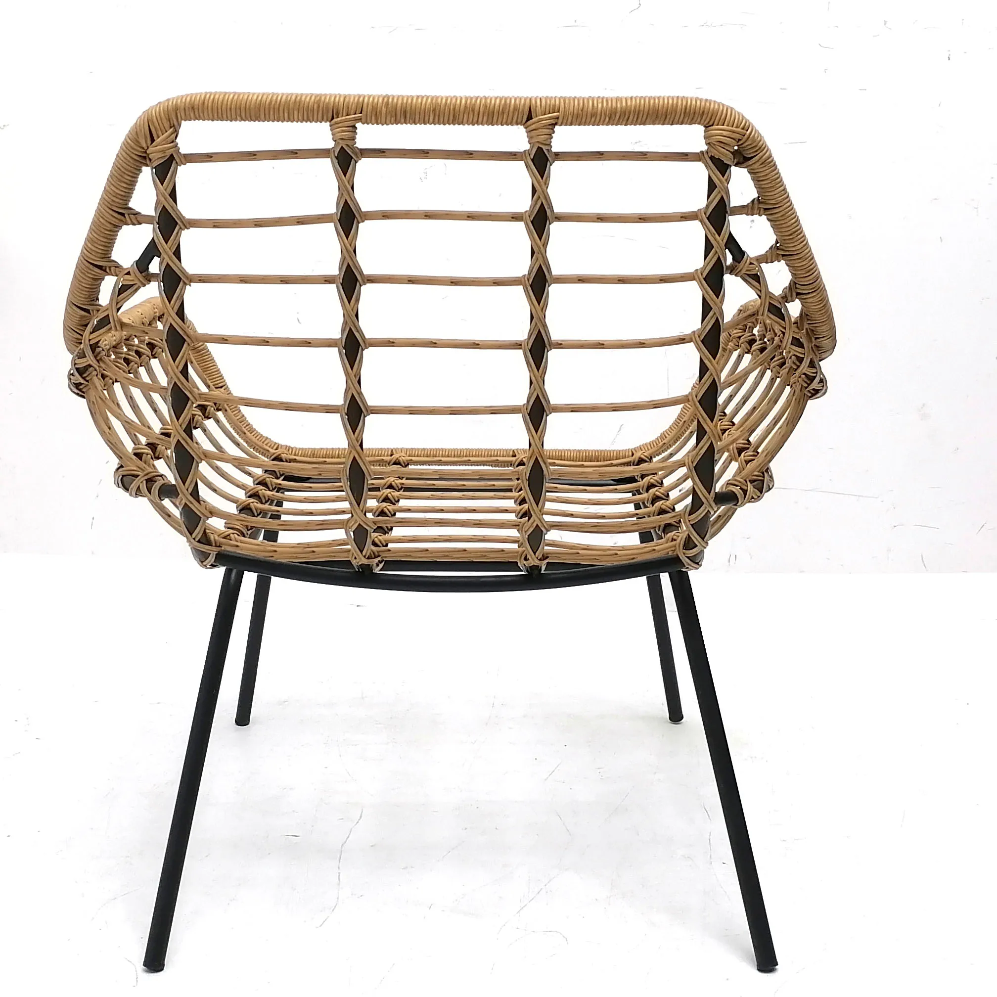 Modern outdoor furniture garden dining set metal steel rattan patio 3pcs furniture set for sale