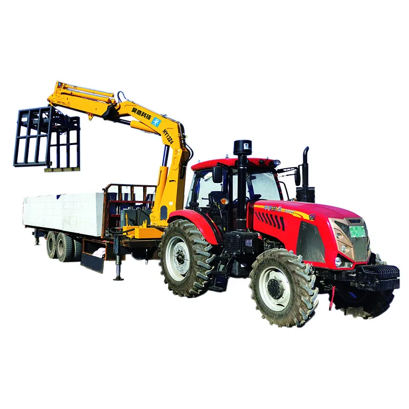 HAOY Multi-functional 5 Ton Hydraulic Knuckle Boom  Lifting Equipment Tractor Brick Crane  For Sale