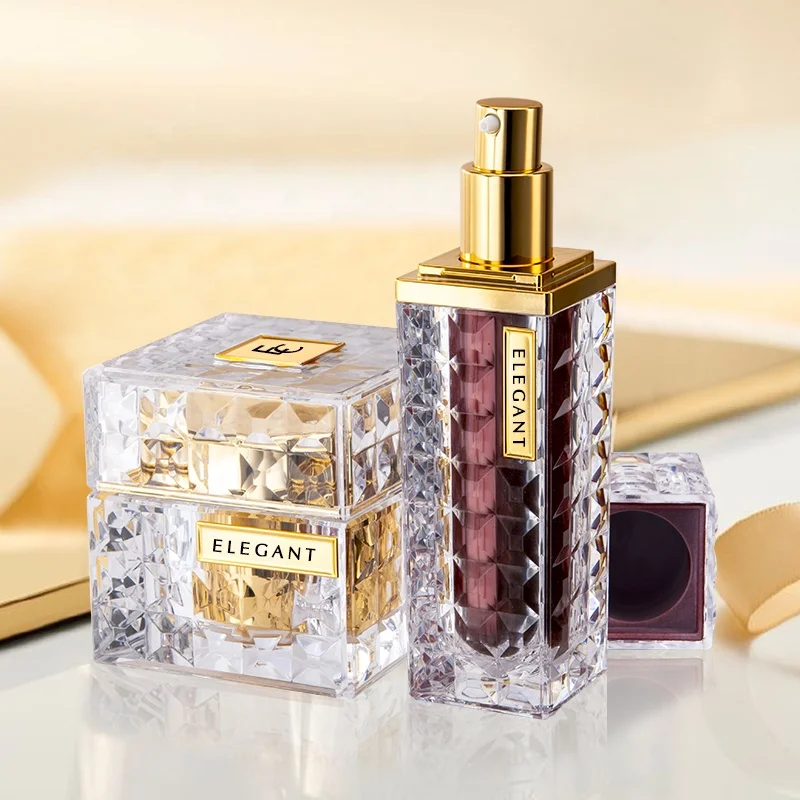 unique 30ml 50ml square empty lotion bottle luxury acrylic containers with pump