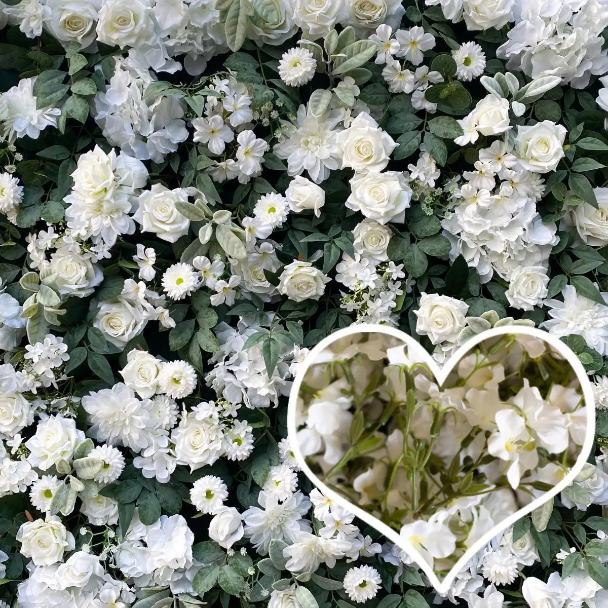 Flower Wall Backdrop Wedding Rose Backdrop Fabric Floral Wall Panel WED White Flowers Wall Decoration