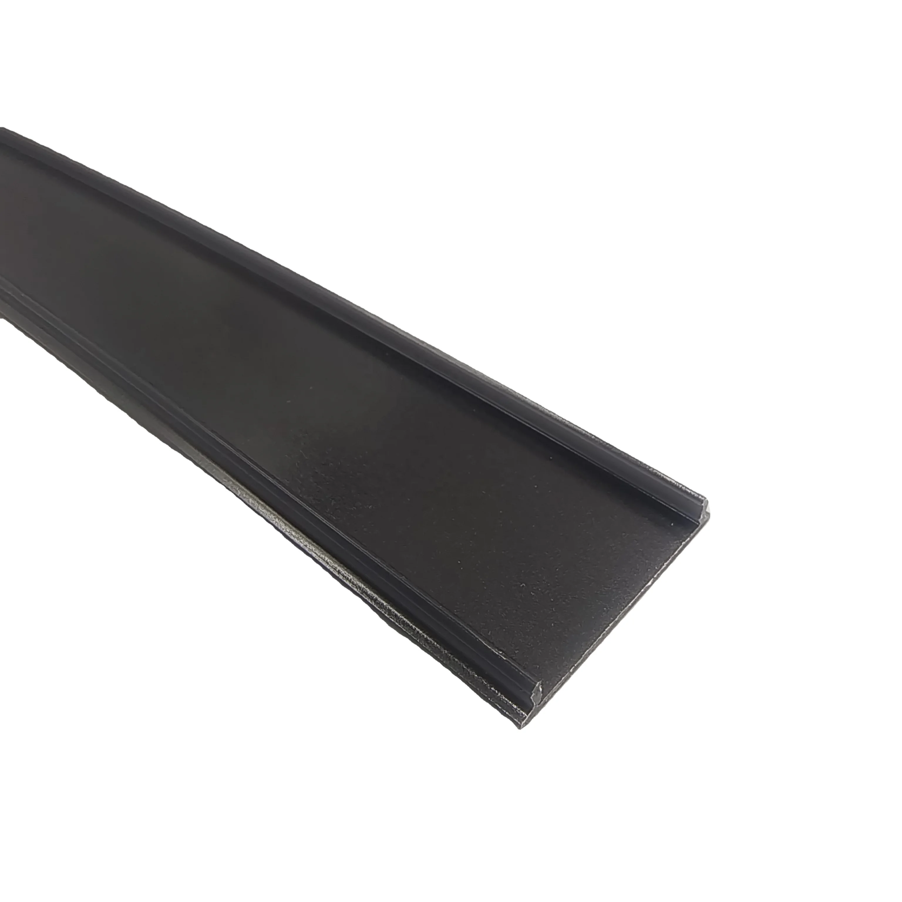 New plastic extrusion as frosted lens for linear lighting match of the platform matte dark black lens finished