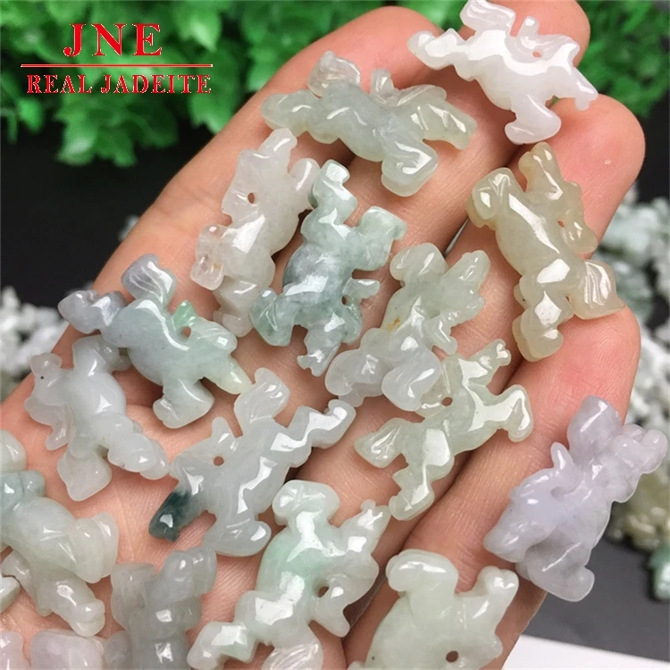 Myanmar Jade Parts Jade Parts Chinese Zodiac Horse Knitting Accessories Material SANCAI Jade Animal Small Pony Horse Accessories