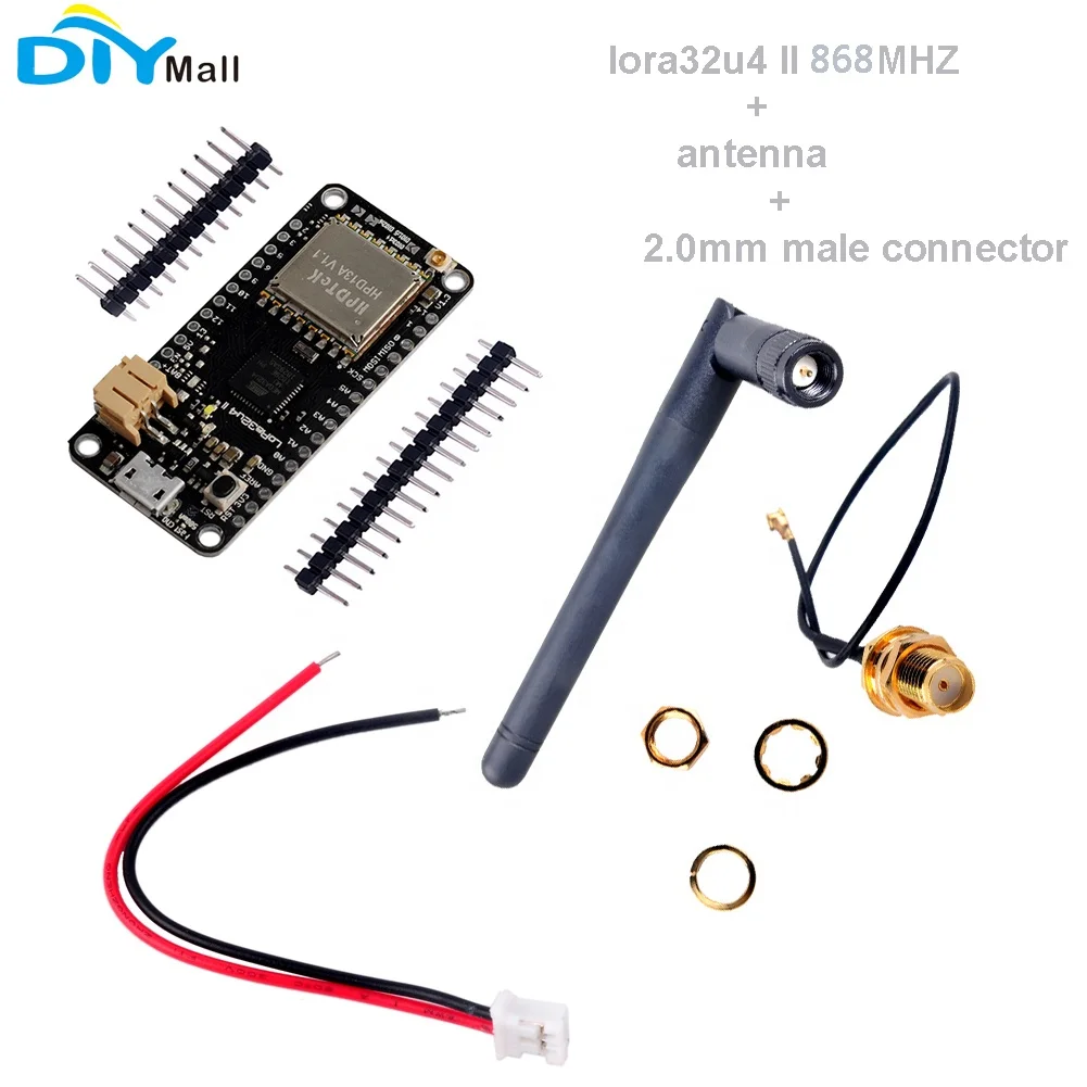 868MHz-915MHz LoRa32u4 II Temperature Humidity Sensor Kit LoRa Module with Antenna and DHT22 Temperature Sensor for Arduino