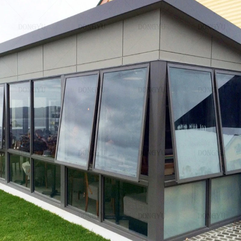 Hurricane Impact Aluminium Tempered Glass Awning Roof Windows Electric Skylight Window