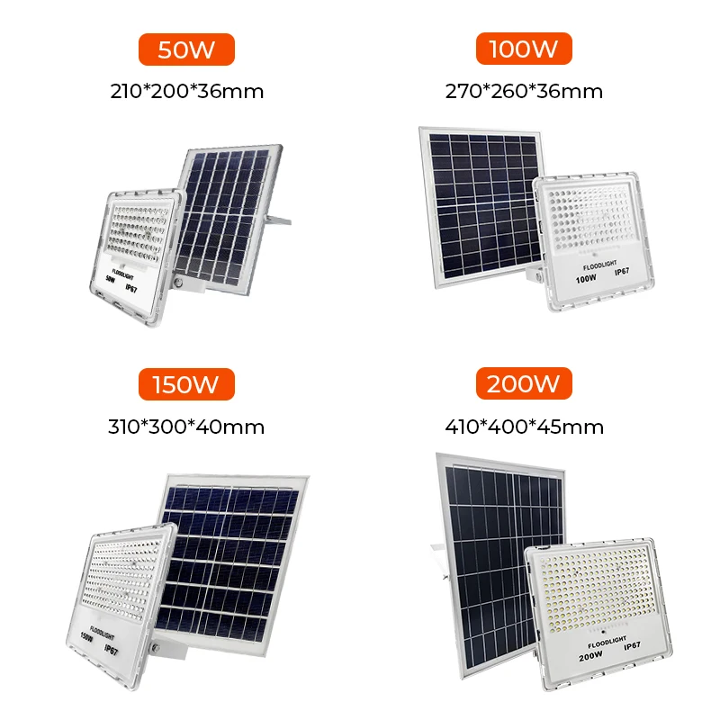 2021 best selling Factory wholesale good price 50watt 100watt 150watt 200watt IP67 solar powered garden light