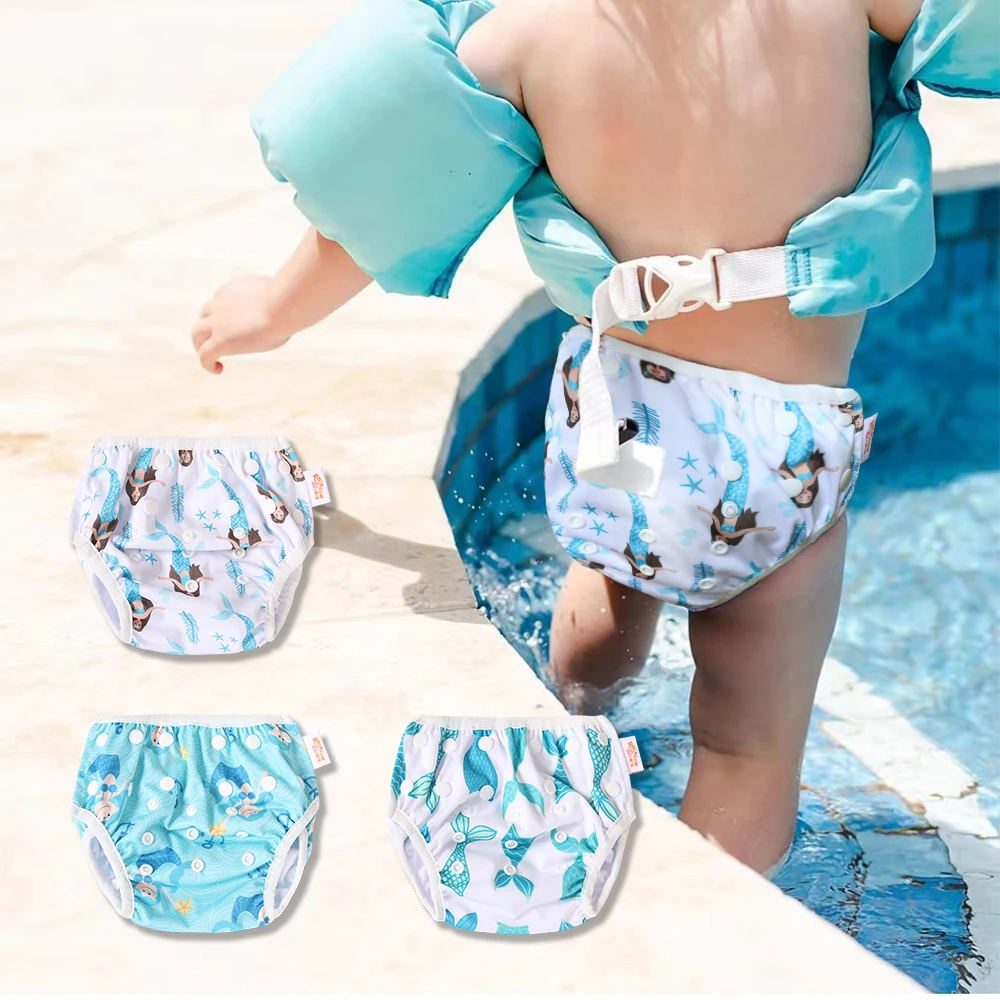 Reusable Swim Diapers For Babies Waterproof Nappy Cover Washable Adjustable Baby Cloth Diapers