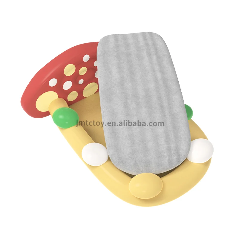 Forest style travel children flocked air mattress Mushroom shaped backrest inflatable bed for kids