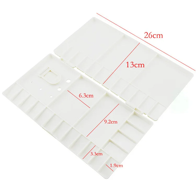 Oil Watercolour Painting 28 Well Design Painting Palette Watercolor Plastic Easy Clean Paint Tray Palette With Thumb Hole