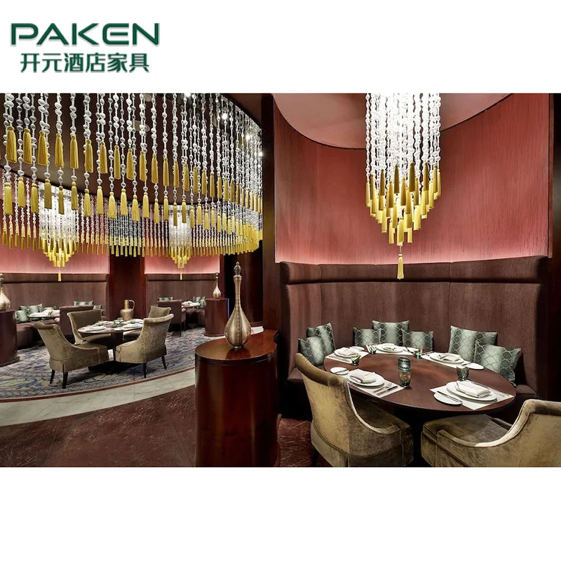 Modern Hotel Canteen Booth Seating Wooden Table And Chair Set Restaurant Furniture