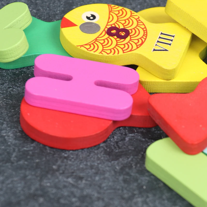 Children Digital Beaded Clock Wooden Fishing Alarm Clock Puzzle Improves Awareness Education Toy Learning Toys For Kids