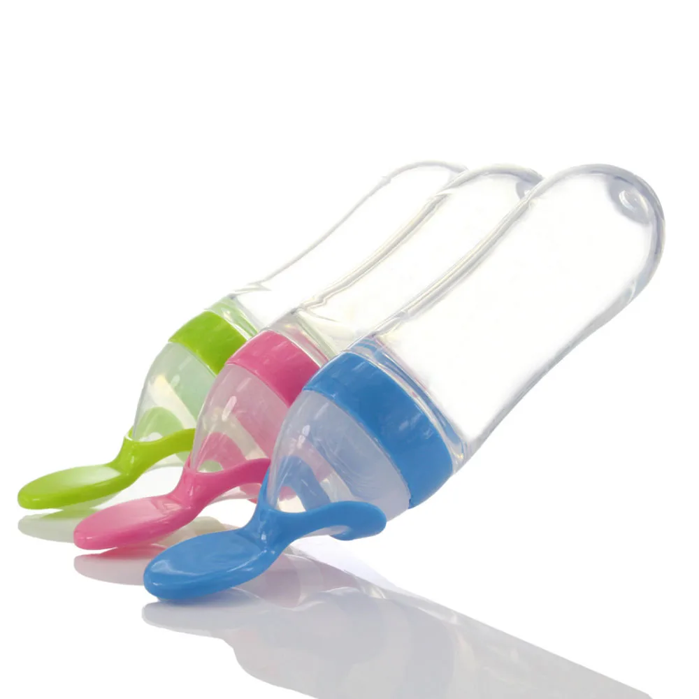 Оптовая продажа, аксессуары для кормления детей, миска для еды, Силиконовые Бутылочки для детского питания с ложкой