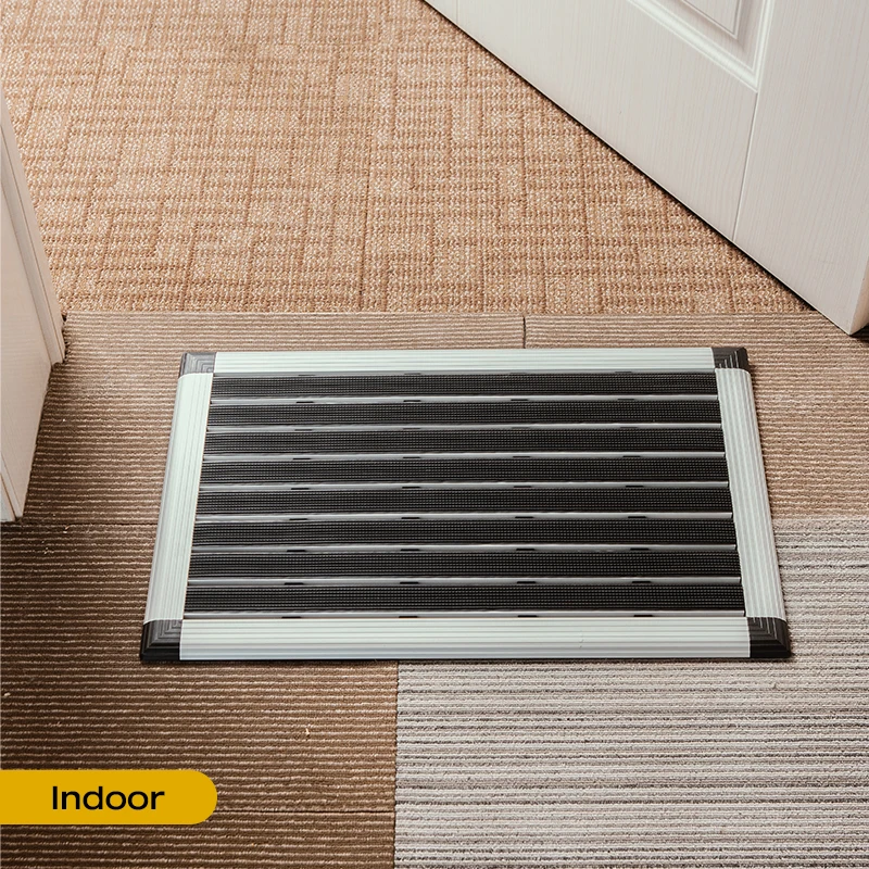 Customizable Size Aluminum Alloy Wire Rope Entrance Door Mat Luxury Anti-Slip Reversible Cleaning Feature Novelty Office Use