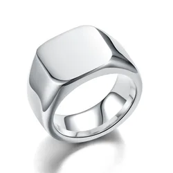 Fashion Stainless Steel Blank Mens 18K Gold Plated Rings Custom Man Ring Amazon New Men Engrave Stainless Steel Ring Wholesale