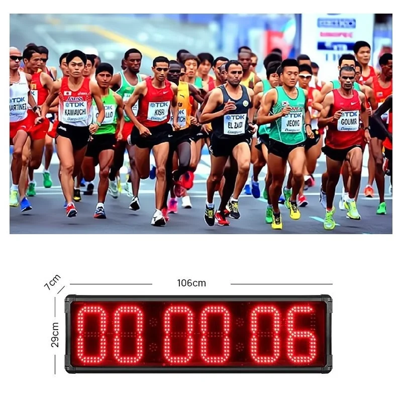 YIZHI 8-inch 6-Digits LED Sports Timing Timer Outdoor Countdown Marathon Clock for Outdoor Sports Large Stopwatch Clock Timer
