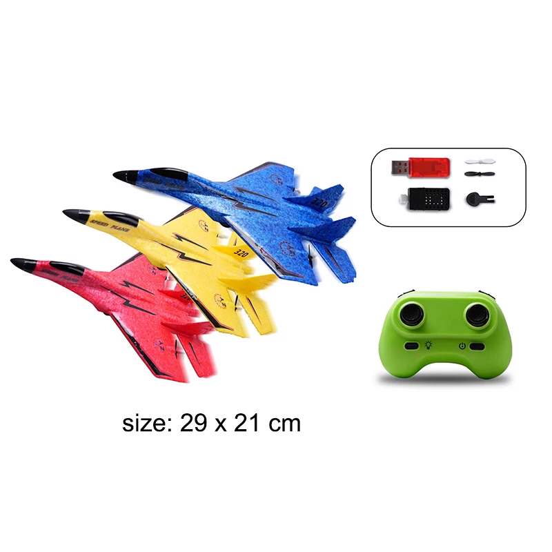 Remote Control 2.4G Glider EPP Foam Flying Helicopter Jet with Lights RC Fighter Toys