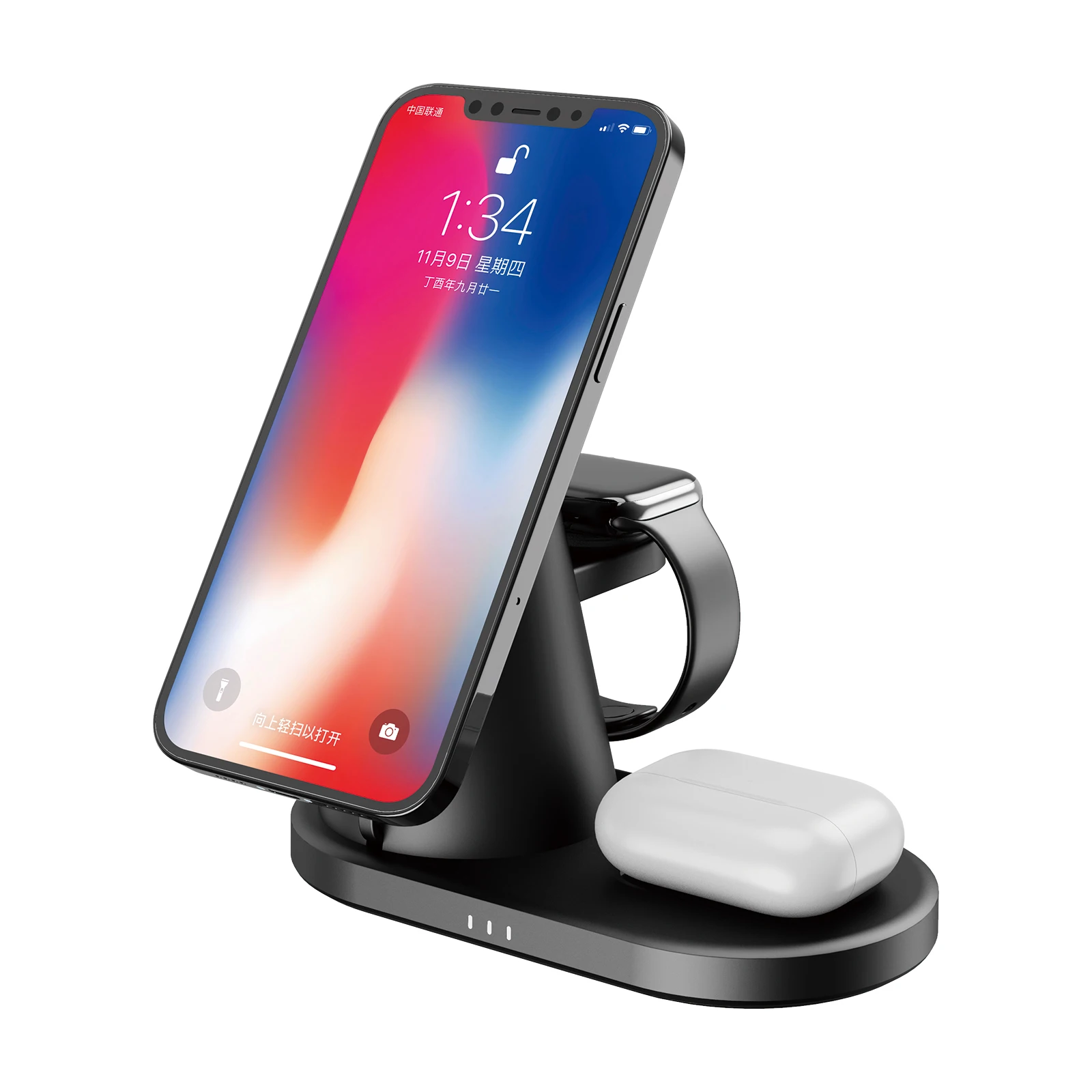 3 in 1 15W Fast Wireless Charger Dock Station Charging For iPhone 12 13 Apple Watch S7 AirPods