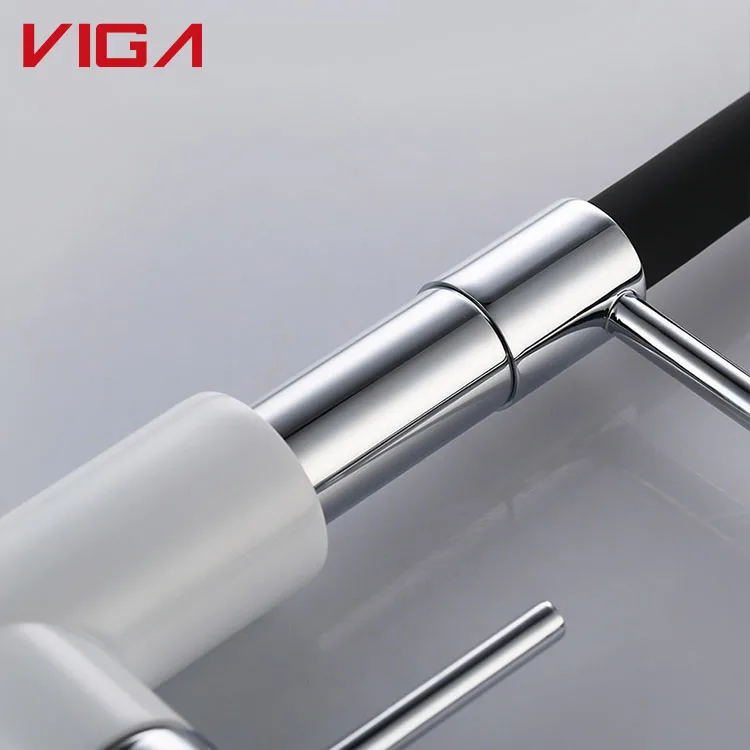 Top Quality CUPC Certificate Sanitary Ware Silicon Elbow Hose Pull Down Kitchen Mixer Tap Faucet