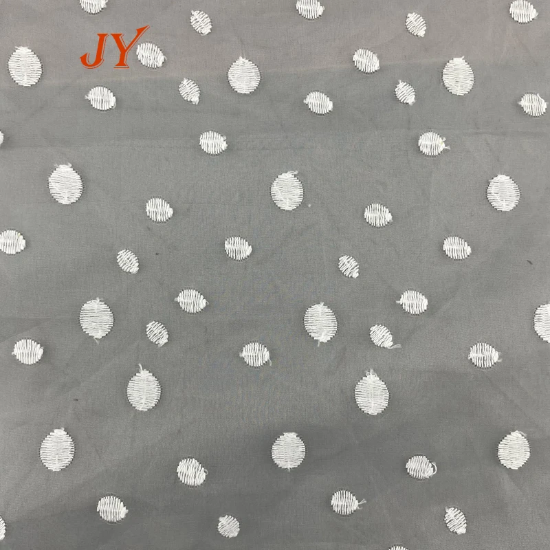 B0504 Special dots pattern Silk Embroidered Organza Chiffon Embroidery Fabric For Dress Made