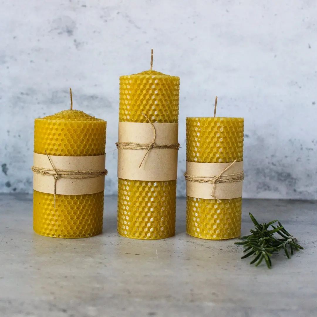 Supply Beeswax Honeycomb Hand-rolled Pillar Candle