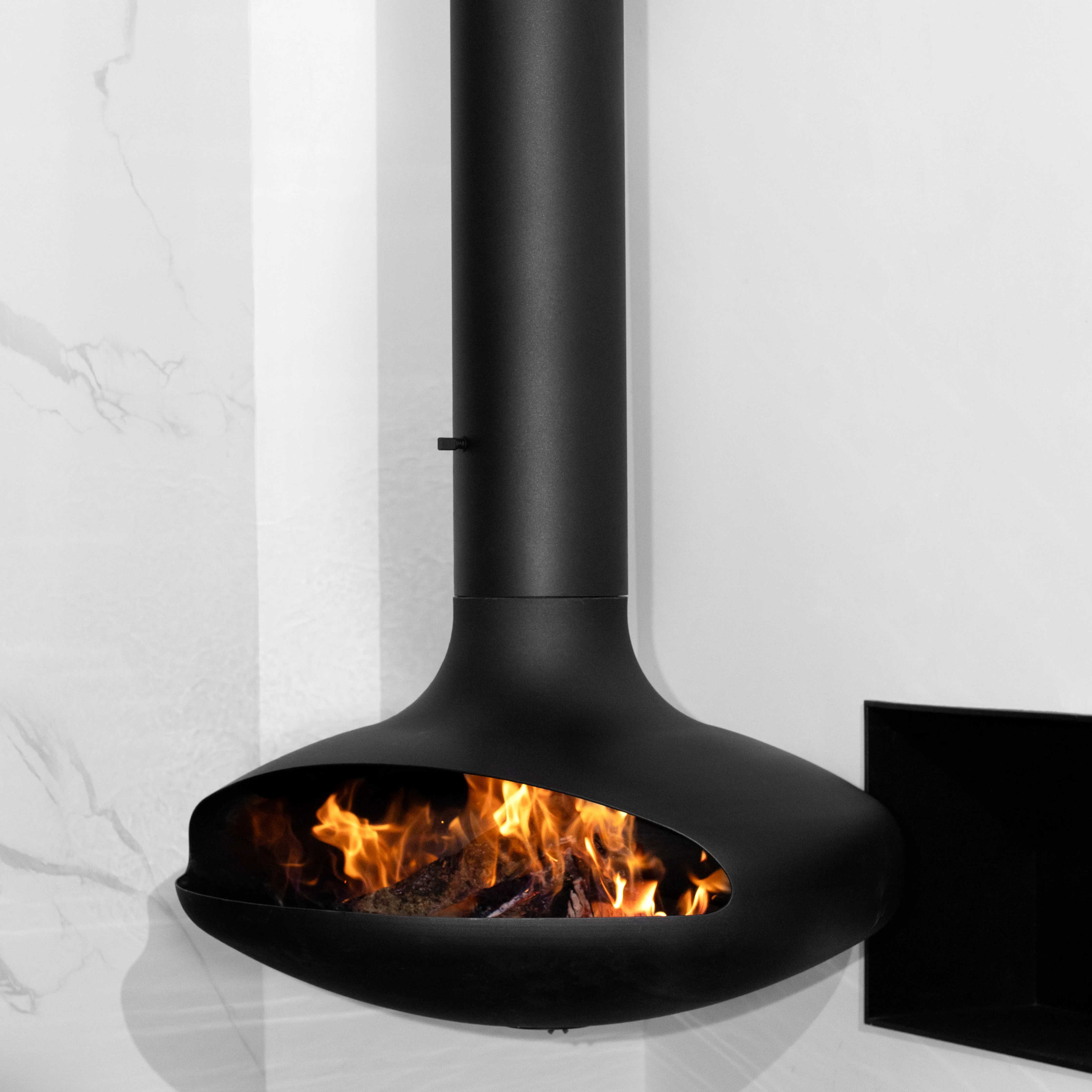 Лидер продаж, настенный плавающий камин серии DIA, оптовая продажа, Потолочный подвесной камин с биоэтанолом и пожарным сердечником