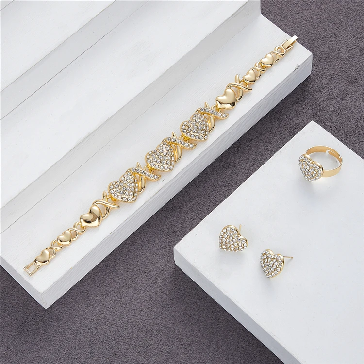 2021 Love Pattern14k Gold Jewelryset XOXO Jewelry Set I Love You Bear Jewelry Sets Lovely and Hot Design XOXO Necklace