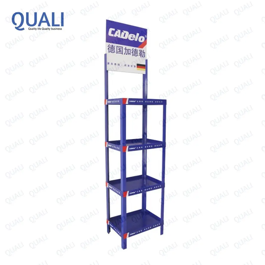 Quali Recycling Customized Candy Display Shelf Portable Folding Plastic Shelf With Light Board
