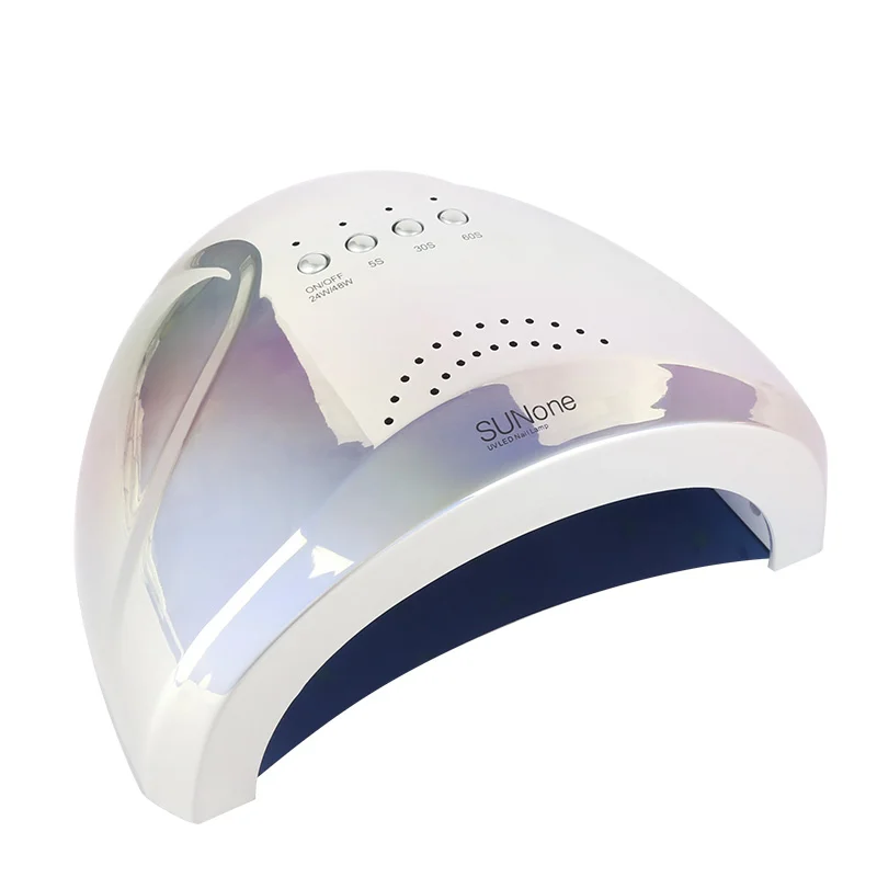 Professional New arrivals smart Beautiful Holographic Color  UV led nail lamp for nail gel polish dryer 48w with Sensor 3 Timer