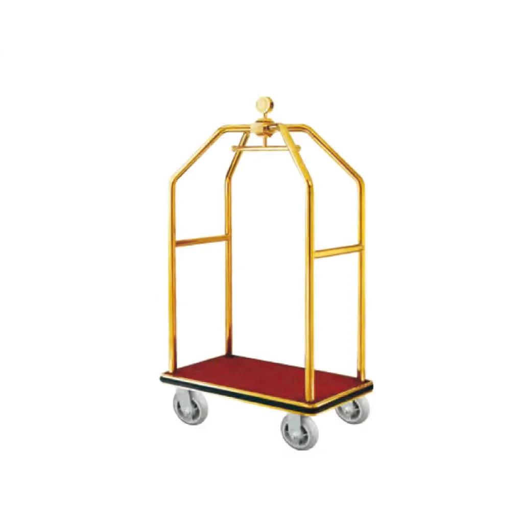Durable Polished Brass Bellman Hotel Trolley Luggage Cart
