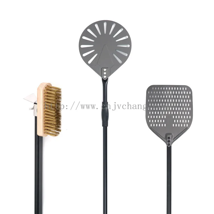 Premium Perforated 14-16 Inch Aluminum Pizza Spatula Paddle Cutting Pizza Peel Tool Sets